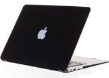 Kuzy - AIR 13-inch BLACK Rubberized Hard Case for MacBook Air 133 A1466 and A1369 NEWEST VERSION Shell Cover - BLACK