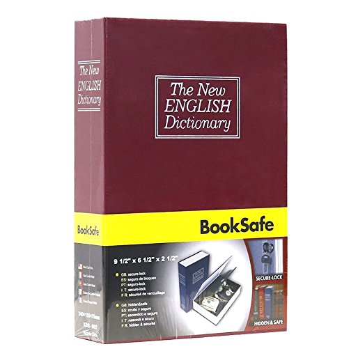 VIVOHOME Dictionary Diversion Secret Hidden Book Safe with Key Lock Red