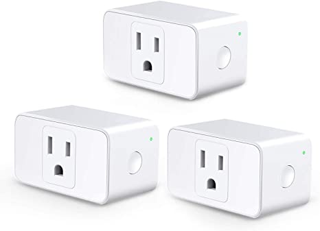 Meross WiFi Smart Plug Mini, 16 Amp, Alexa, SmartThings and Google Voice Control, App Remote Control, Timer, Occupies Only One Socket, No Hub Need, 3 Pack