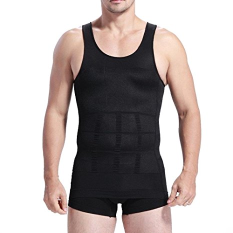 KIWI RATA Mens Slimming Body Shaper Vest Shirt Abs Abdomen Slim