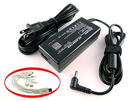 iTEKIRO AC Adapter Charger for Asus F200MA FX200CA K200MA K200MA-Ds01t K200MA-Ds21tq K553MA K553MA-Db01tq X200CA X200CA-Db01t X200CA-Db02 X200MA X200MA-Us01t X200MA-Ds02 Ultrabooks; Asus AD890326 Type 010LF   iTEKIRO 10-in-1 USB Charging Cable
