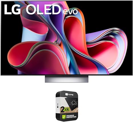 LG OLED55G3PUA OLED evo G3 55 Inch 4K Smart TV (2023 Model) Bundle with 2 YR CPS Enhanced Protection Pack