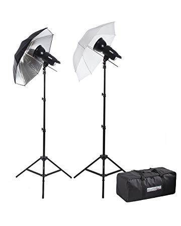 Fovitec StudioPRO 200W/s Two Strobe Monolight 33" Umbrella Photo Kit & Carrying Case