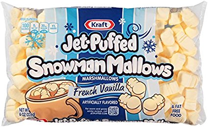 Kraft Jet Puffed Snowman Mallows French Vanilla Marshmallows, 8 oz.