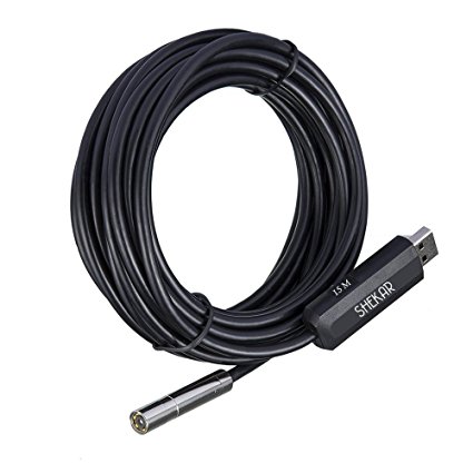 49.2ft Cable HD 2MP USB Endoscope Borescope Snake Camera Waterproof Inspection Camera with 6pcs Density Adjustable LEDs