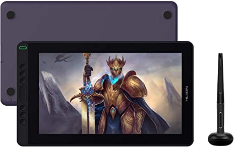 HUION Pen Display Kamvas 13 Graphic Drawing Tablet Tilt Function Battery-Free Stylus 8192 Pen Pressure 13.3inch 120% sRGB-Purple