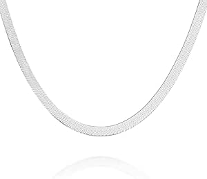 PAVOI Italian Solid 925 Sterling Silver, 22K Gold Plated Chain Necklaces | Snake, Square Box, Cable, Super Flex Curb, Miami Cuban and Rope Diamond-Cut Herringbone Necklace for Women and Men | MADE IN ITALY