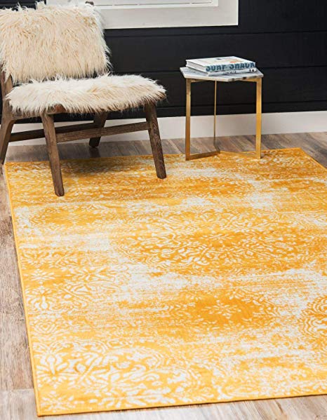 Unique Loom 3141633 Sofia Collection Traditional Vintage Yellow Area Rug (8' 0 x 11' 0), Rectangle