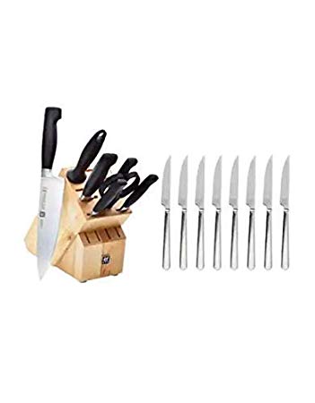 Zwilling J.A. Henckels Four Star 40th Anniversary 8-pc Knife Set with 8 Contemporary Steak Knives - Made in Germany