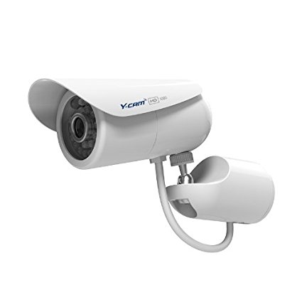 Y-cam Bullet HD 1080 Full HD Outdoor Surveillance Camera, Weatherproof, NAS compatible, Infrared night vision, Power over Ethernet (POE), motion detection & alerts and ONVIF