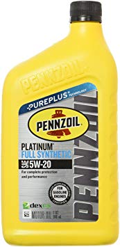 Pennzoil Platinum Full Synthetic Motor Oil (SN) 5W-20, 1 Quart - Pack of 1