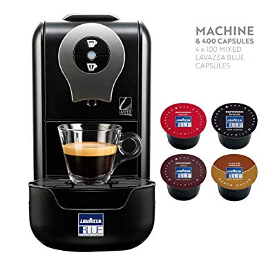 Lavazza Blue LB910 Single Serve Espresso Coffee Maker Bundle with 400 Mixed Lavazza Blue Capsules Pods