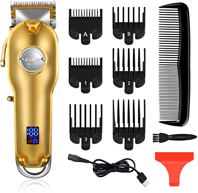 Kemei Professional Hair Clippers Hair Trimmer for Men Cordless Clippers for Stylists and Barbers