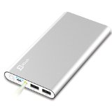 Power Bank JETech 10000mAh 2-Output Portable External Power Bank Battery Charger Pack for iPhone 654 iPad iPod Samsung Devices Smart Phones Tablet PCs - Silver