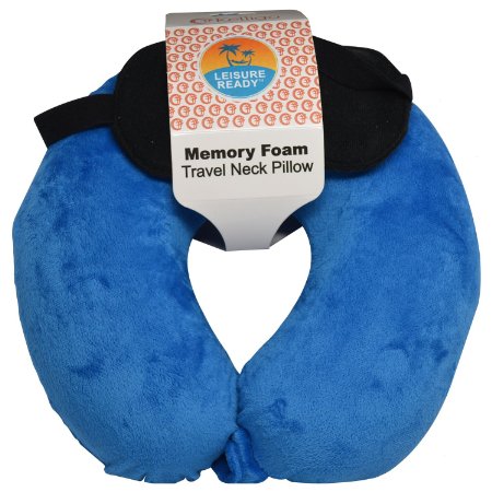 Neck Pillow - Memory Foam - Best Pillows for Car Sleeping or Airplane Flight Travel - Neck & Shoulder Pain Relief - Cervical U Shape (Blue)