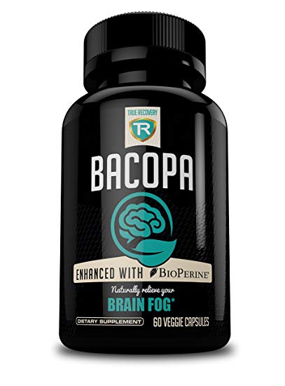 Extra Strength Bacopa Monnieri 750mg + Bioperine for Brain Fog - Promotes Focus and Mental Alertness | 20% Bacosides Extract - Vegetarian Supplement - 60 Capsules by True Recovery