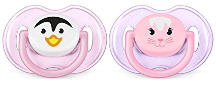 Philips AVENT Soother animal 2 Piece, Pink/Purple, 0-6 Months