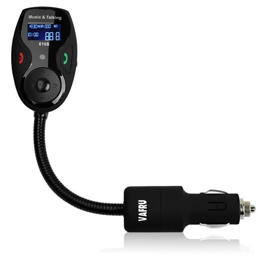Vafru Universal Wireless Car  Bluetooth FM Transmitter Modulator Radio Adapter Car Kit for Handsfree Calling and Music With Charging Port