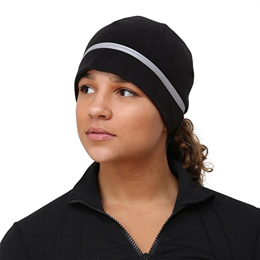 TrailHeads Women's Ponytail Hat - Reflective Cold Weather Running Beanie - 6 colors