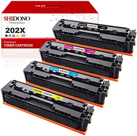 Shidono Compatible Toner Cartridge Replacement for HP 202X 202A CF500X Fits with Laserjet Pro MFP M281fdw/M254dw/M254dn/M254nw/M281cdw/M281fdn/M280nw/M281dw Printer [Black/Cyan/Yellow/Magenta]