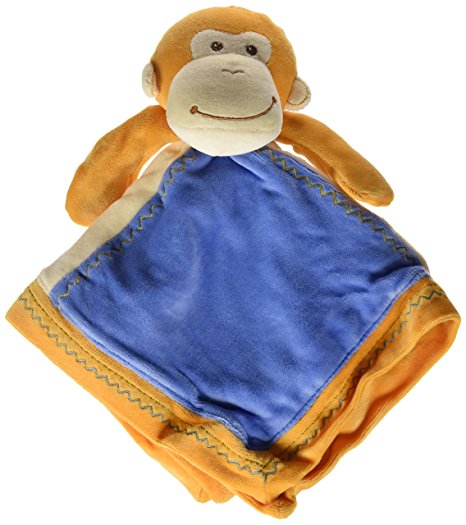 Mary Meyer Earthmates 100-Percent Organic, Monkey Baby Blanket, Orange, 16-Inches x 16-Inches