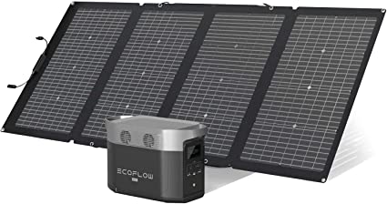 EF ECOFLOW Delta Max (2000) Solar Generator 2016Wh with 220W Solar Panel, 6 X 2400W (5000W Surge) AC Outlets, Portable Power Station for Home Backup Outdoors Camping RV Emergency