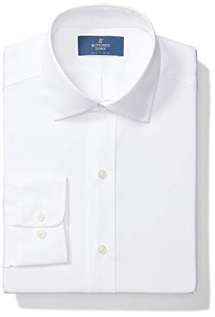 Amazon Brand - BUTTONED DOWN Men's Classic Fit Spread-Collar Solid Pinpoint Dress Shirt, Supima Cotton Non-Iron