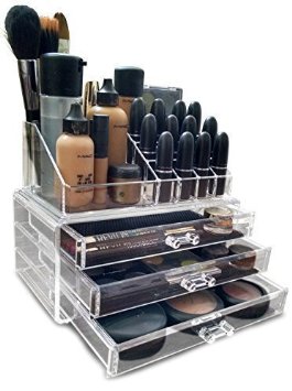 Oi LabelsTM Clear Acrylic Make-Up / Cosmetic / Jewellery / Nail Polish Organiser Display Stand (with high grade 3mm acrylic). Gift Boxed