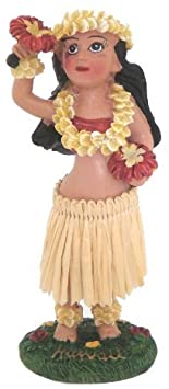 Hawaiian Dashboard Dancing Hula Girl Doll with Uli Uli