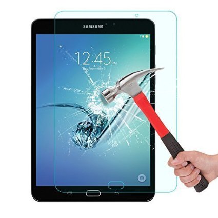 Samsung Galaxy Tab S2 80 Glass Screen Protector OMOTON Tempered-Glass Protector with 9H Hardness Crystal Clear Scratch-Resistant No-Bubble Installation For Wi-Fi Version SM-T710 ONLY