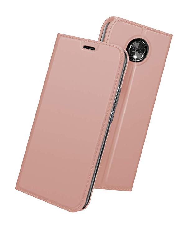 Motorola G6 Case KumWum Leather Slim Shockproof Inner Stand Function Card Slot Magnetic Closure Flip Cover for Moto G6 (Moto G6, Rose Gold)
