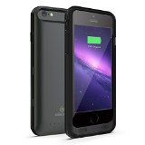 iPhone 6s 6 Battery Case Black Matte Skra 47 10003 MFi Apple Certified 10003 Doubles Battery Life of Your iPhone 6s 10003 Deluxe Matte Exterior w Secure Nonslip Grip 10003 Rapid Charging Case w 3100mAh Capacity