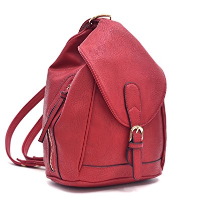 Dasein Mini Faux Leather Convertible Backpack Purse Triangle Shoulder Sling Bag Multipurpose Daypack Travel Handbag for Women & Girl