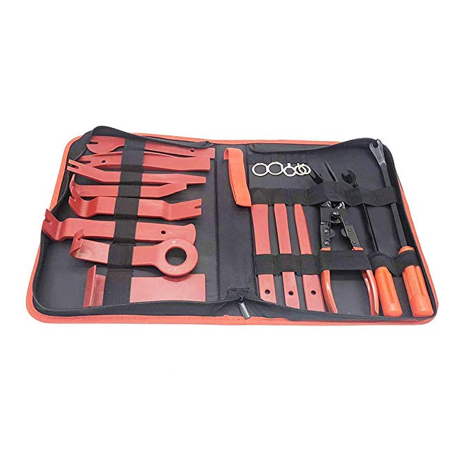 Ucreative 19pcs Trim Removal Tool Set Car Panel Removal Tools Kit Nylon for Car Panel Dash Audio Radio Removal Installer and Repair Pry Tool Kits with Storage Bag