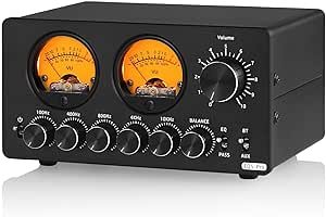Douk Audio 5 Band Equalizer Bluetooth EQ Preamp for Home Stereo/Computer Speaker/Amplifier with VU Meter (EQ5 PRO)