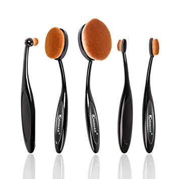 KINGMAS 5pcs Soft Oval Makeup Brushes Powder Foundation Eyeshadow Eyeliner Make Up Brush Cosmetics Tool Set