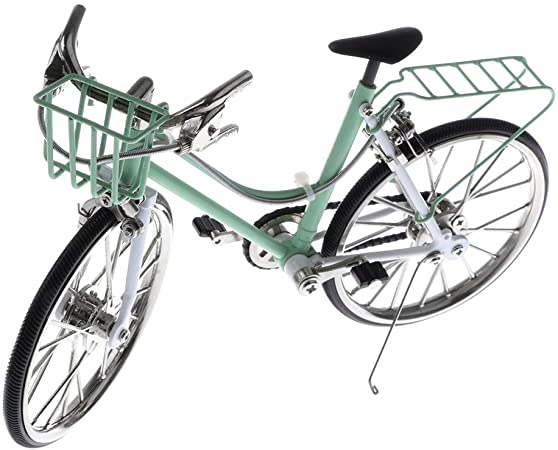1:10 Scale Metal Decorative Bicycle Model Dutch Style Bike Coffee Bar Decor - Green