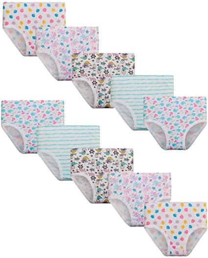 Rene Rofe Girls' Soft Cotton Brief Panties Underwear (10 Pack)