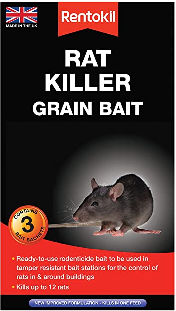 Rentokil PSR32 Rat Killer Grain Bait, Black, 4 x 10.5 x 18.5 cm
