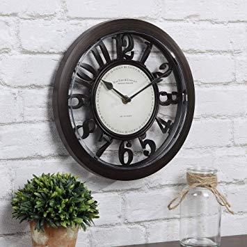 FirsTime & Co. Bronze Contour Wall Clock, 10"