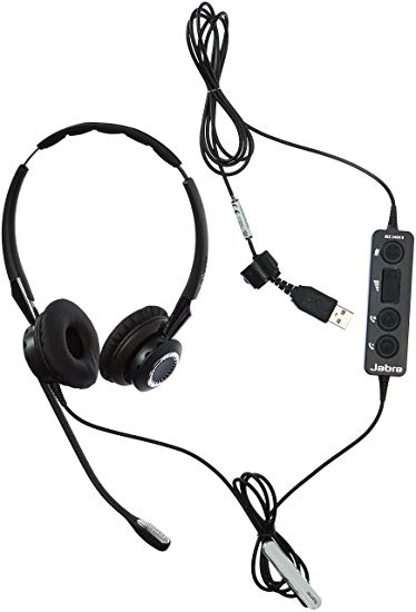 Jabra 2400 II USB Duo CC Wired Headset for Softphone with Noise Cancelling Microphone, Optimized for Unified Communication