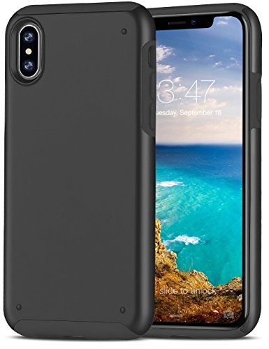 iPhone X Case Black iPhone 10 Case Salawat Dual Layer (Hard PC and Soft TPU) Shock Proof Heavy Duty Drop Protection for Apple iPhone X 5.8 inch(Black)