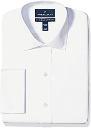 Amazon Brand - Buttoned Down Men's Xtra-Slim Fit French Cuff Dress Shirt, Supima Cotton Non-Iron, Spread-Collar