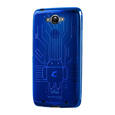 Droid Turbo Case, Cruzerlite Bugdroid Circuit TPU Case Compatible with Compatible with Motorola Moto Droid Turbo XT1254 (Verizon) - Blue