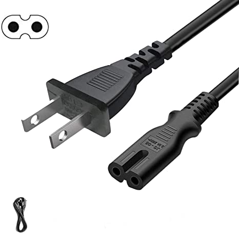 DTK 4 ft / 1.2M IEC 60320 IEC-320-C7 Power Cord for Toshiba JVC Vizio TCL Hisense TV, Sony PS3 PS4, Xbox One X/S,2 Solt C7 Replacement Cord Power Cord Black Color