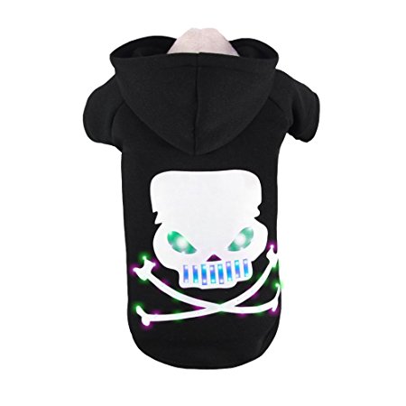 Royal Wise LED Light Up Pet Holiday Halloween Pet Clothes Hoodie Dog Cat Festival Costume