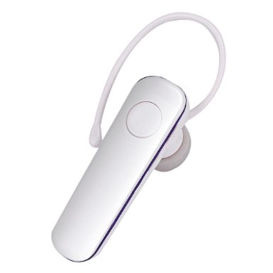 Bluetooth Headset, Perman Build in Mic Wireless Bluetooth Earphone Handsfree Headset in Ear Earbud for Smartphone Pairing All Bluetooth Enabled Devices (White )