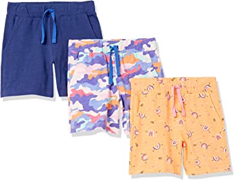 Amazon Brand - Spotted Zebra Girl's Knit Dolphin Hem Shorts, Pack of 2