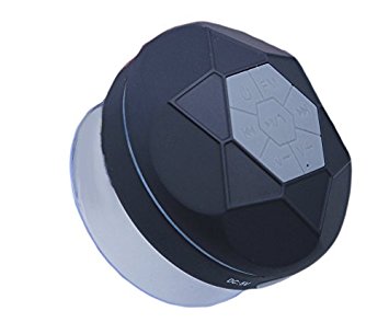HXY Shower FM Radio Speaker, Waterproof IPX7, More Than 30 Stations Preset, Wireless Bluetooth Speaker in Black