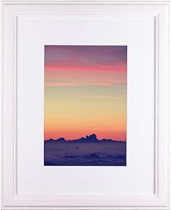 Craig Frames Wiltshire 236, Simple White Hardwood Picture Frame with Single White Mat - Displays a 20 x 30 Inch Print with the Mat or 24 x 36 Inch without the Mat